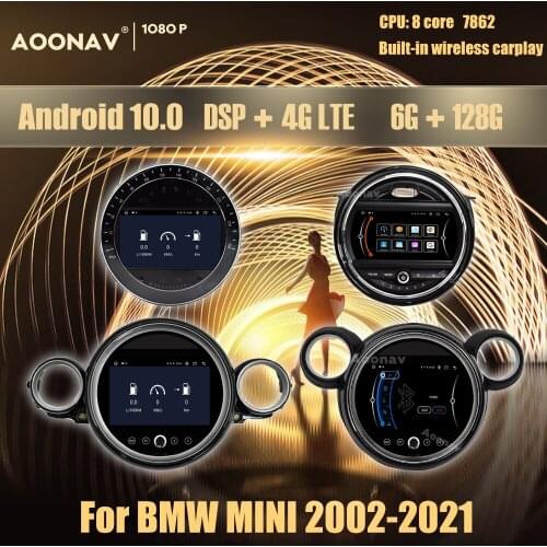 128GB 2 din Android Car Radio for BMW MINI 2002-2021 2Din Car Stereo Auto radio Head Unit Qled screen 7862 CPU Built-in carplay