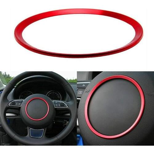 Car Tuning Steering Wheel Center Emblem Logo Trim Frame For Audi A3 A4L A5 A6L Q3 Q5 Badge Decor Ring Cover Internal Accessories