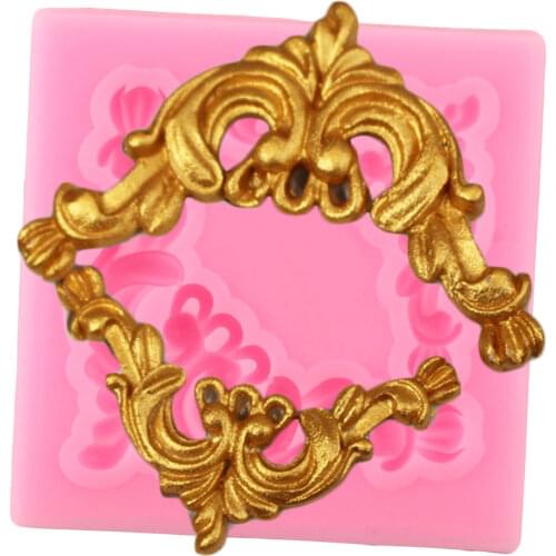 Baroque Scroll Relief Flower Silicone Mold Cupcake Topper Fondant Cake Decorating Tools Candy Clay Resin Molds Chocolate Moulds
