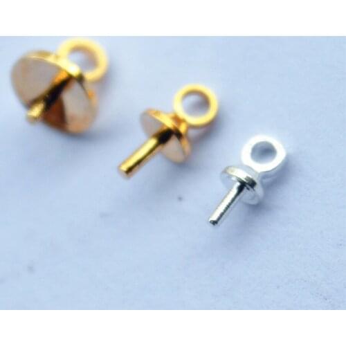 Free Shipping Earrings Drops Bails Findings Wholesales, Eye Pin Pearl Pendant Charm Connector Bail 500pcs/lot