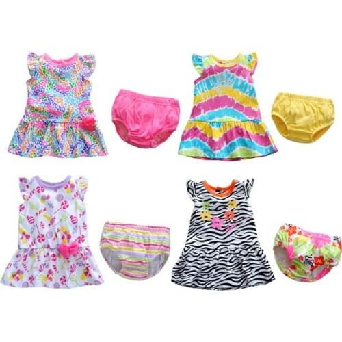 Hooyi Summer baby girl clothes Baby Dresses + Underpants Sets Bebe clothing Suit bebes dress Newborn Outfits