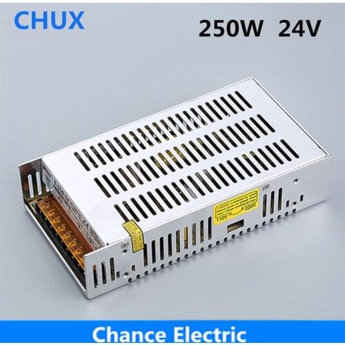 Switching Power Supply 24V 250W AC to DC 220v to 24v Adjustable voltage power supply Free shipping 250W