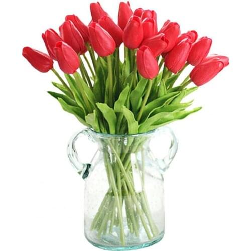 New 10Pcs/Lot Artificial Flowers Set Colors PU Fake Flower Fashion Bouquet for Home Office Hotel Party Wedding Decor