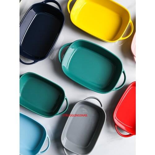 European Style Oval Non Stick Ceramic Baking Dishes Tray Lasagna Baker Porcelain Roasting Lasagna Pan Casserole Oven Tools