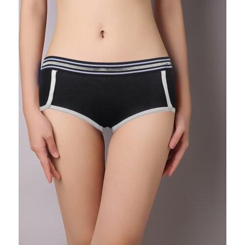 2020 Women Cotton Boxer Boyshorts Underwear Women Fashion Brand Silver Stripe Waistband Briefs Short boxer femme boxer mujer
