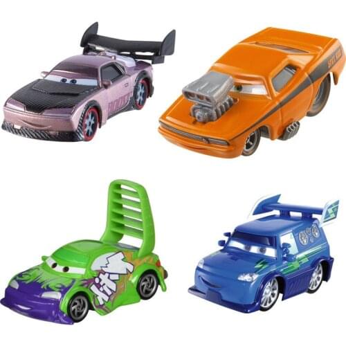 Disney Pixar Cars 2 3 Lightning McQueen DJ Wenge Bad Guys Four Group 1:55 Alloy Toy Car Model Toys Vehicles Kids Gifts
