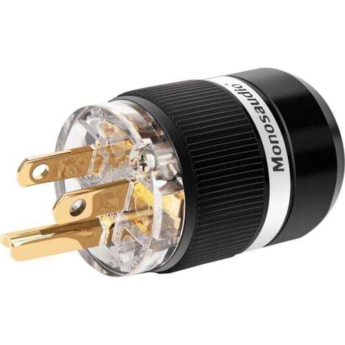 Monosaudio M101G/F101G Pure Copper 24k Gold Plated US Power Plug Audio Power Connector IEC320 Female Plug DIY Power Cord Cable