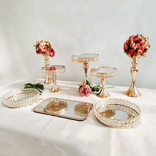 Cake Stand Set Round Metal Cake Stands Dessert Display Cupcake Stands, Gold