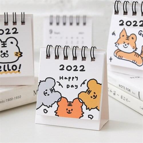 2022 Cute Cartoon Tiger Desk Calendar 365 Days Mini Desk Calendar Dual Daily Scheduler Table Planner Yearly Agenda Organizer