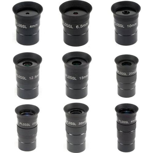 1.25inch Plossl Eyepiece 4/6.5/10/12.5/15/20/25/30/40mm HD FMC Green Film Optical Glass Lens for Astronomical Telescopes