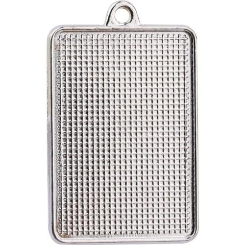 N58F 100Pcs 5 Styles Double Sided Pendant Trays With Bright Glass Cabochon Dome Tiles for Crafting DIY Jewelry Gift Making