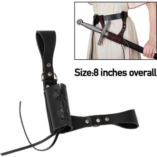 Medieval Renaissance Sword Holder PU Belt Waist Sheath Warrior Cosplay Adult Pirate Larp Knight Leather Men Strap Buckle Vi J4V5