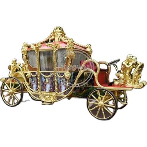 Electric Vehicle Luxury Decorative Sculpture Horse Carriage Royal Sightseeing Cart With Four Seat