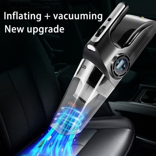 Handheld Multi-Function LCD Digital Display 4in1 Car Wireless Rechargeable Vacuum Cleaner Wet & Dry Portable Inflatable Air Pump