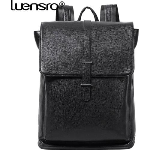 Soft Genuine Leather Men Backpack Large Capacity Travel Bag For Men High Quality School Bags Bussiness Male Laptop Backpacks