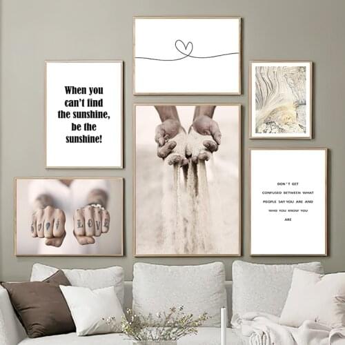 Nordic Poster Wall Art Canvas Art Painting Love Word Figure Print Modern Art Minimalist Home Decor Picture for Living Room Decor