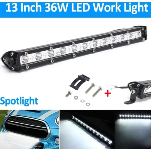 13 Inch 36W work light Spot Light Beam Led light bar 16200LM For 4WD 4x4 led bar offroad SUV ATV Tractor Boat Trucks Excavator