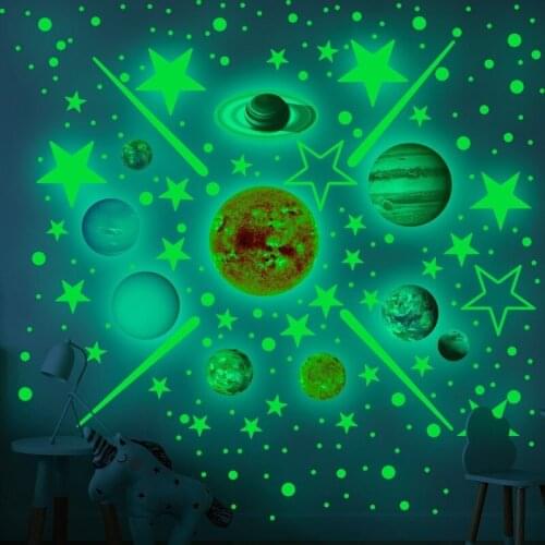 Luminous Wall Stickers for Kids Rooms Bedroom Decor Art Home Decals Baby Room Decoration Fluorescent Mural Glow In The Dark
