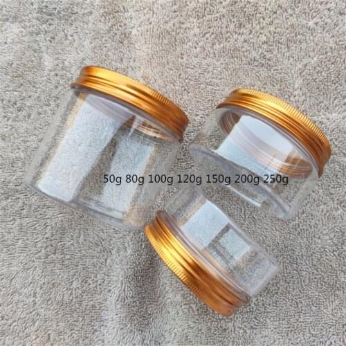 50g-250g Empty Plastic Jar Clear Cosmetic Container Body Lotion Packaging Refillable Makeup Cream Spice Candy Coffee Bottle