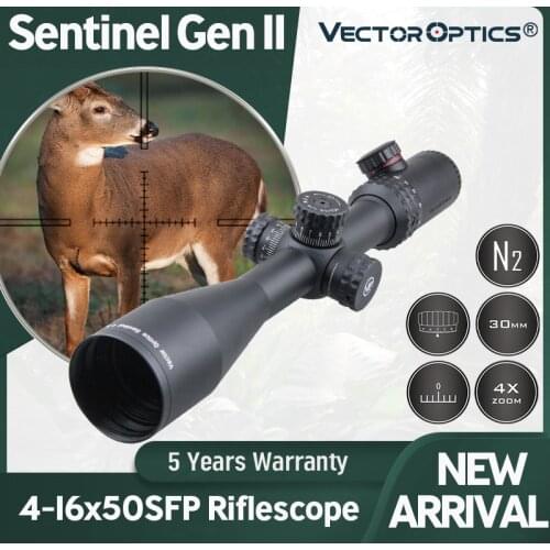Vector Optics Sentinel 4-16x50 Hunting Rifle Scope Tactical Riflescope Shock Proof .223 & Airgun Focus 10 Yds R&G Illumination