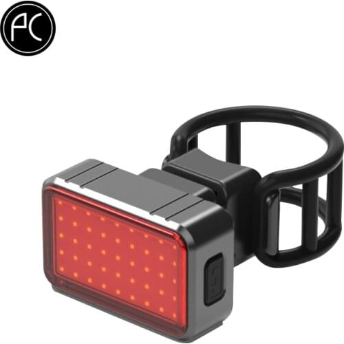 PCycling Bicycle Light Intelligent Brake Light USB Charge Waterproof Gravity Induction Red Taillight COB Led 5 Modes Highlight
