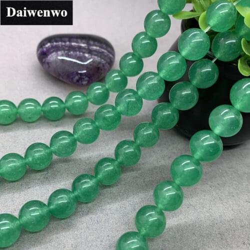 Green Chalcedony Beads Stone Round 4-12mm Gemstone Loose Spacer DIY for Bracelet