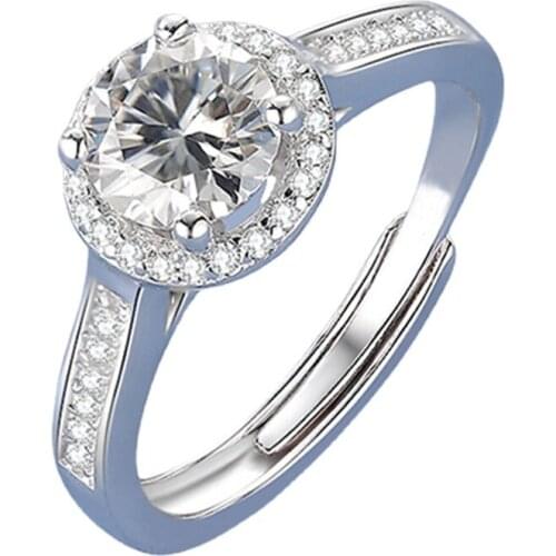 Original Design Real 925 Sterling Silver Rings for Women Luxury Engagement Elegant Adjustable Wedding Party Diamond Jewelry Gift