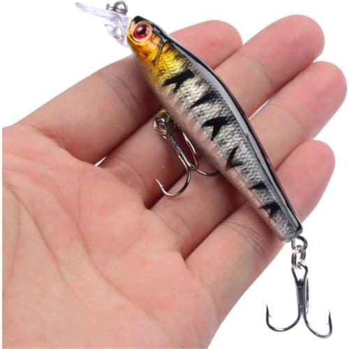 1Pcs Fishing Lures Minnow 9g/80mm Hard Artificial Plastic Crankbait 3D Eyes Isca colorful Fishing Wobblers Bass Fake Fish Carp