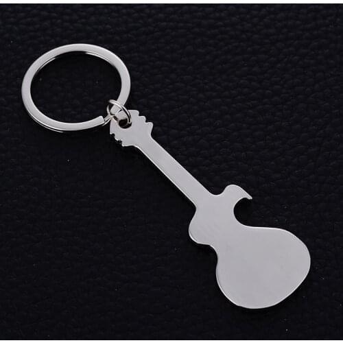 10PCS Zinc Alloy Opener Keychain Charms Pendant Key Ring Holder Guitar Keyfobs For Keys Bag Keyring Jewelry Accessories J039