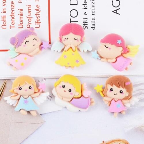 12pcs Kawaii Cartoon Angel Charms Pendants For Jewelry Making DIY Bracelets Necklace Earrings Resin Flatback Cabochon
