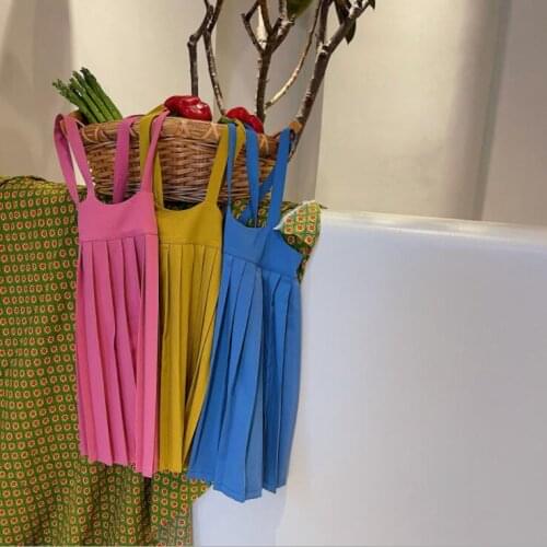 2021 New Style Girls Draped Dress Fashion Summer Cotton Girls Dresses 1-7 Years QM811