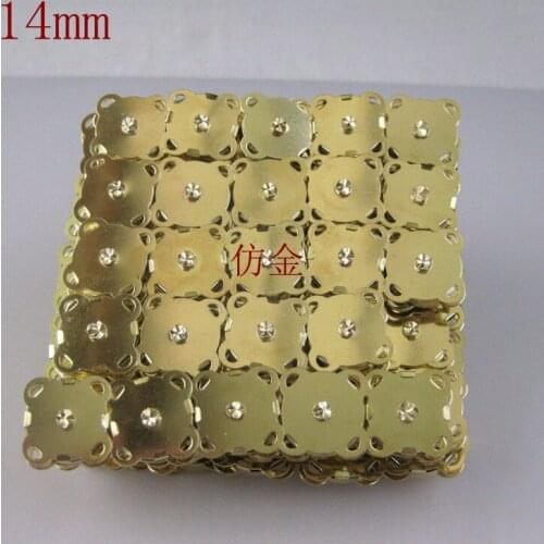 30 Sets/lot 14mm Gold Cinquefoil Magnetic Snaps Bag Purse Clasp Metal Button Fastener Sewing Craft