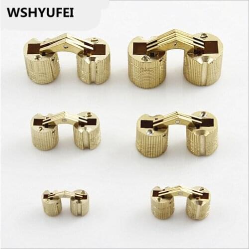 4pcs/lot 8mmto 14mm Copper Barrel Hinges Cylindrical Hidden Cabinet Concealed Invisible Brass Door Hinges For Furniture Hardware