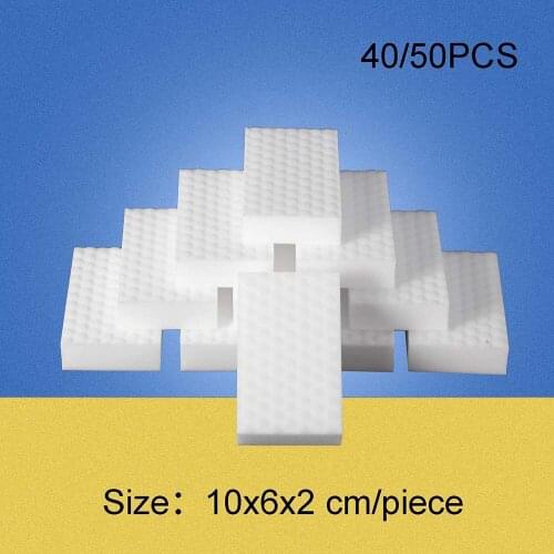 40/50PCS Magic Melamine Dot Nano Sponge Eraser 2 Times Nano Density Strong Cleaning Power Kitchen Bathroom Sink Accessory Tool