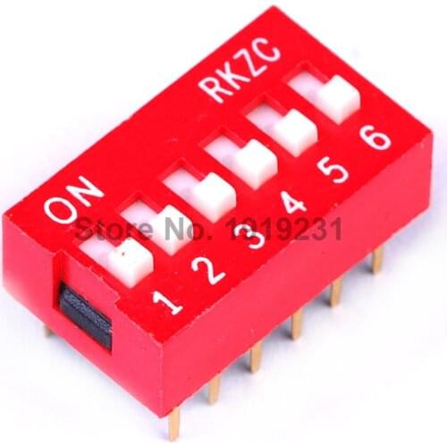 5PCS 2.54MM DIP dial the code switch/toggle switch/coding switch 6P red dial the code switch