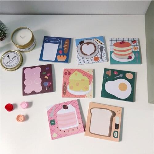 50 Sheets Kawaii Dessert Cake Fudge Bear Note Paper Memo Pad Korea Girl Cute Creative Diary Portable Note book School Stationery