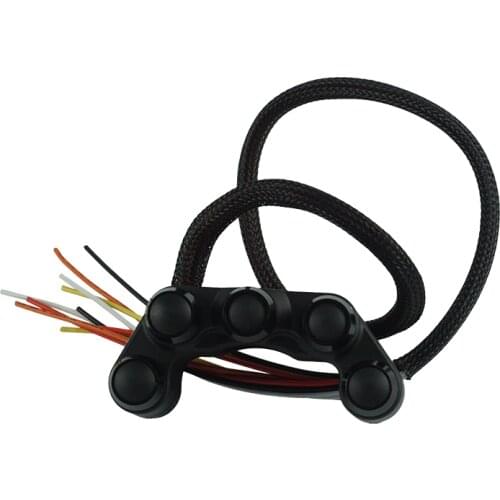 Aluminum 7/8" 22mm Handlebar Motorcycle 5 Button Switches Horn Headlight Fog Light Hazard Brake Start Kill Switch ON-OFF Button