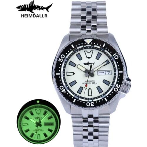 HEIMDALLR SKX007 Automatic Watch Men Vintage Sapphire C3 Super Luminous 200m Waterproof Japan NH36A Movement Mechanical Watches