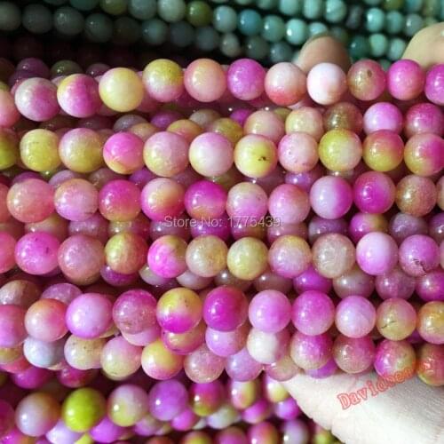 Free Shipping Natural Stone 8 12MM Pink Green White Colorful Jadee Loose Beads Pick Colors For Jewelry Making