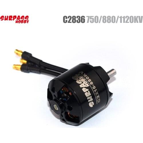 SURPASS HOBBY 2216 C2836 750KV 880KV 1120KV Brushless Motor for RC Airplane Fixed-wing Glider Aircraft
