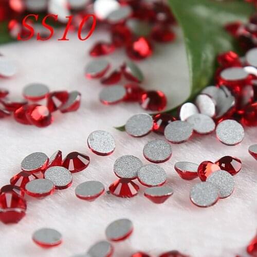 Shinny Stone SS10 1440PCS/bag Siam color Non HotFix stones Nail Art Decoration DIY Nail Art Gem Glue on Rhinestone Crystals