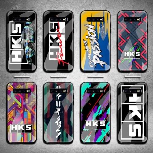 HKS Japan Cool Phone Case Tempered Glass For Samsung S20 Plus S7 S8 S9 S10 Plus Note 8 9 10 Plus