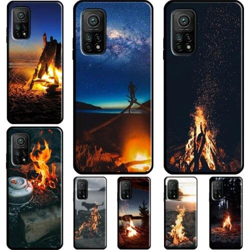 Camping Nature bonfire Cover For POCO X3 Pro F3 M3 Case For Xiaomi Mi 11 Ultra Mi Note 10 Lite 9T 10T Pro Cover