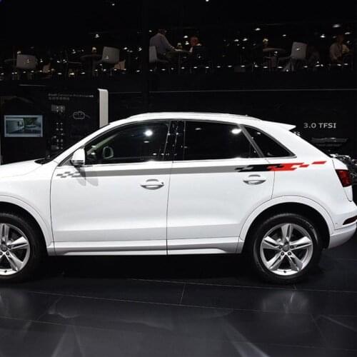 CNORICARC Racing Lattice Vinyl Sticker Car Customized Body Waist Line Decorative Decal For Audi Q3 Q5 TT Sport Styling