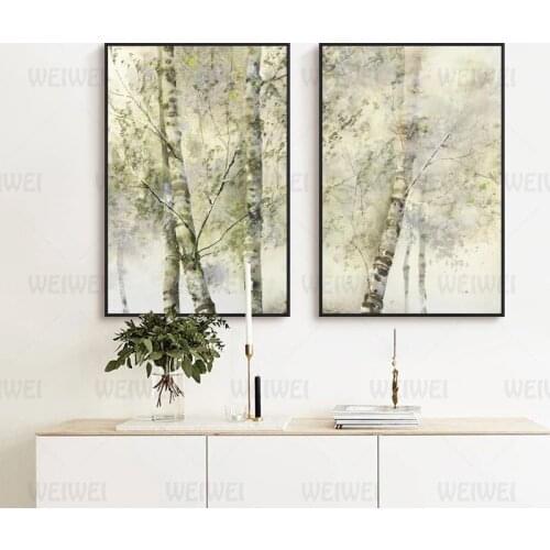 Tree Plant Scandinavian Poster Nordic Style Canvas Wall Art Print Minimalist Painting Decorative Picture Forest Home Decoration