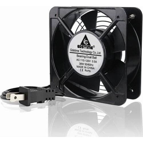 Gdstime AC Axial Fan 110V 115V 120V 150MM 15CM 15050 Industry Fan Ventilation Exhaust Projects Cooling Fan with Iron Mesh&Plug