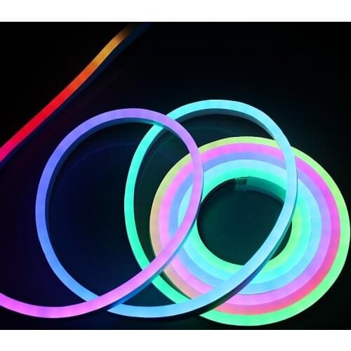 10M DMX512 RGB WS2811 IC LED Flexible neon light flex rope bar light SMD5050 RGB soft tube strip lights Waterproof DC12V DC24V