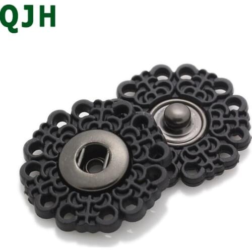 Brand Snaps Buttons Brass Press Button Fasteners Black White Covered button DIY Sew Clothing Accessories BP0026