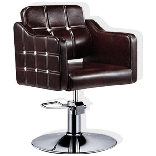 Hair salons haircut chair. Upscale barber chair. Hairdressing chair lift hydraulic chairs down