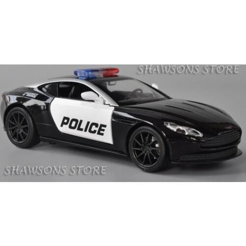 1:32 Scale Diecast Car Model Aston Martin DB11 AMR Police Patrol Wagon Pull Back Toy With Sound & Light